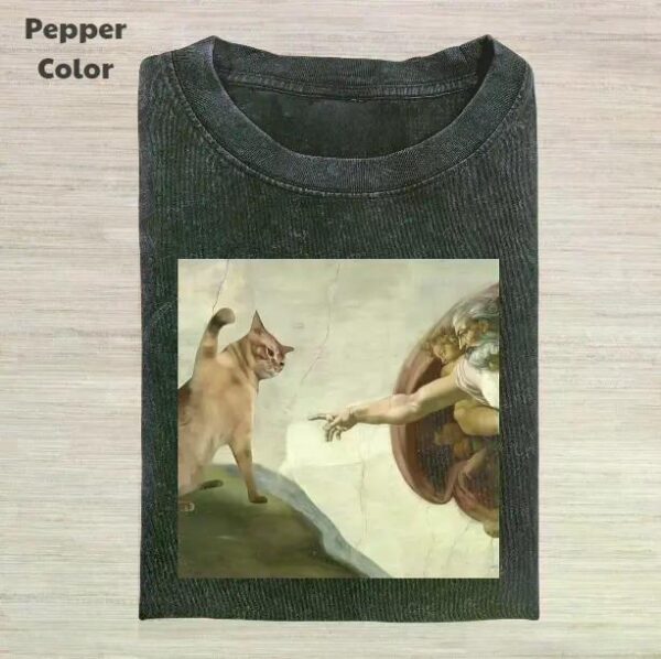 Funny Cat Painting Graphic T-shirt