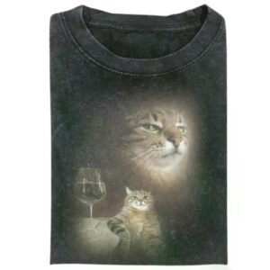 Cringe Cat Portrait Graphic T-shirt