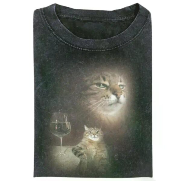 Cringe Cat Portrait Graphic T-shirt