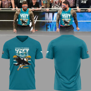 San Jose Sharks NHL Fanatics Limited YEET WWE x San Jose Sharks Shirt