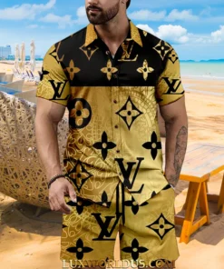 Signature LV Men Hawaii Shirt & Short ZEL02102511 FI