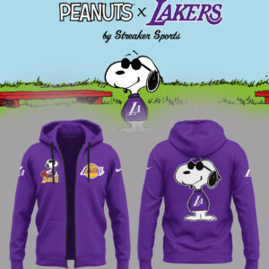Limited Edition Lakers x Snoopy Zip Hoodie-PA082825007