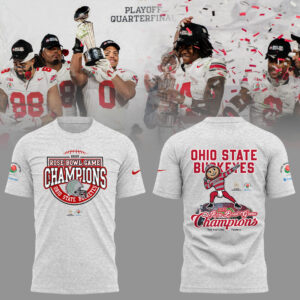 Ohio State Football  Limited 2024 Rose Bowl Champions Grey TShirt-PU03012508