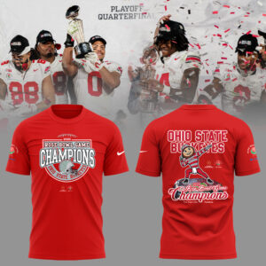 Ohio State Football  Limited 2024 Rose Bowl Champions Red TShirt-PU03012510