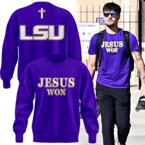 Limited Edition Tigers JESUS WON Purple Sweatshirt-AB041125507