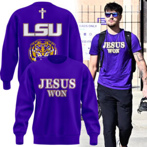 Limited Edition Tigers JESUS WON Purple Sweatshirt-AB041125508