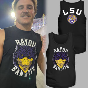 Limited Edition LSU Football Bayou Bandits Logo Black Tanktop-PU25090305