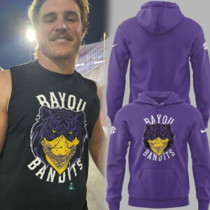 Limited Edition LSU Football Bayou Bandits Logo Hoodie-PU25090333