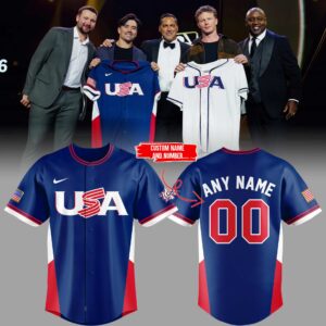Limited Edition USA Baseball New Custom Name + Number Jersey-PA111525008