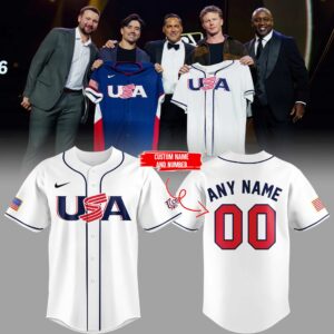Limited Edition USA Baseball New Custom Name + Number Jersey-PA111525005