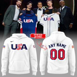 Limited Edition USA Baseball New Custom Name + Number Hoodie-PA111525006
