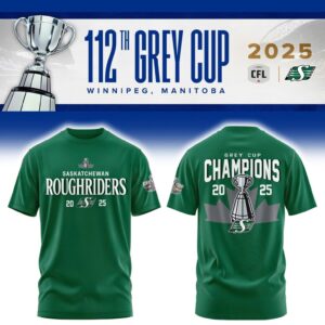 Limited Edition Roughriders 2025 Grey Cup Champions Shirt-AB1711257006
