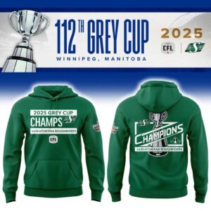 Limited Edition Roughriders 2025 Grey Cup Champions Hoodie-AB1711257009