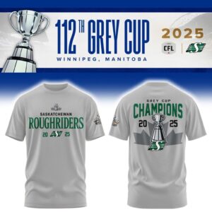Limited Edition Roughriders 2025 Grey Cup Champions Shirt-AB1711257008