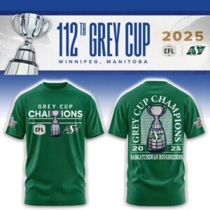 Limited Edition Roughriders 2025 Grey Cup Champions Shirt-AB1711257018