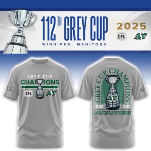 Limited Edition Roughriders 2025 Grey Cup Champions Shirt-AB1711257020