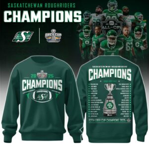 Limited Edition Roughriders 2025 Grey Cup Champions Sweatshirt-AB1711257024