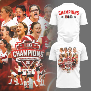 Limited Edition HuskerVB 2025 Champions Tshirt-LL2511241004