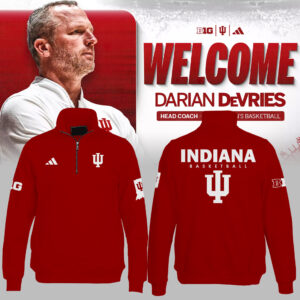 Limited Edition Coach Darian DeVries Indiana Men's Basketball Pullover Quarter Zip-ND03202544