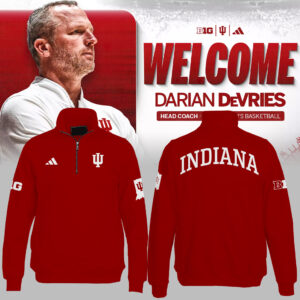 Limited Edition Coach Darian DeVries Indiana Men's Basketball Pullover Quarter Zip-ND03202543