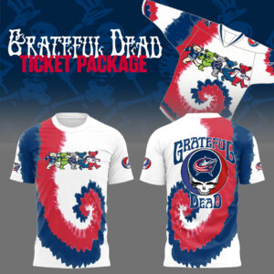 Limited Edition Columbus Blue Jackets x Grateful Dead Night TShirt-LL250826001