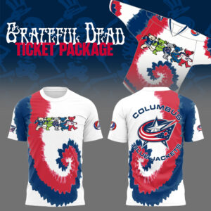 Limited Edition Columbus Blue Jackets x Grateful Dead Night TShirt-LL250826002
