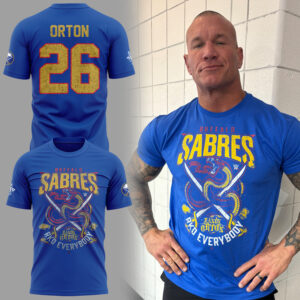 Limited Edition Sabres x Cody Rhodes Custom Name + Number Tshirt-KC010326046000