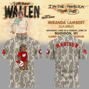 Limited Edition Wisconsin Badgers x Morgan Wallen 2025 TShirt-PU25060901
