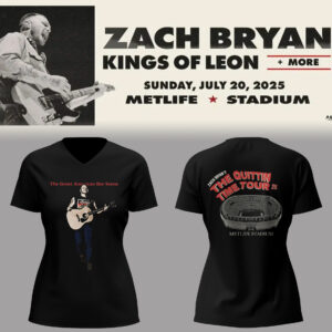 Limited Zach Bryan ?The?Quittin??Time?Tour 2025? V-neck TShirt-PA072125024