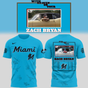 Limited Zach ?With Heaven On Tour 2026.? x Marlins TShirt-PU26031413