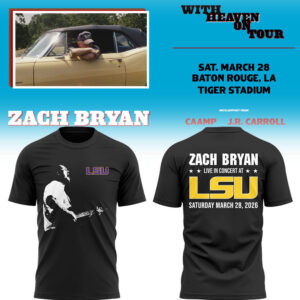 Limited Zach ?With Heaven On Tour 2026.? at LSU TShirt-LL260328001
