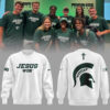 Michigan State Big10 2024 Limited Edition Jesus Won White Sweatshirt-PU100224310