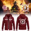 Limited Edition Arkansas Baseball x Firefighter Appreciation Night Zip Hoodie-LL250320028