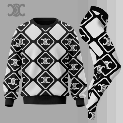 PREMIUM Luxury Brand Leggings and Sweatshirt Set For Women - NHP241003A